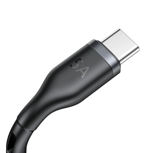 Kabel USB 2w1 Baseus Cafule, USB-C 40W + ładowarka bezprzewodowa do smartwatchy Huawei/Honor, 5A, 1,2m (szaro-czarny)
