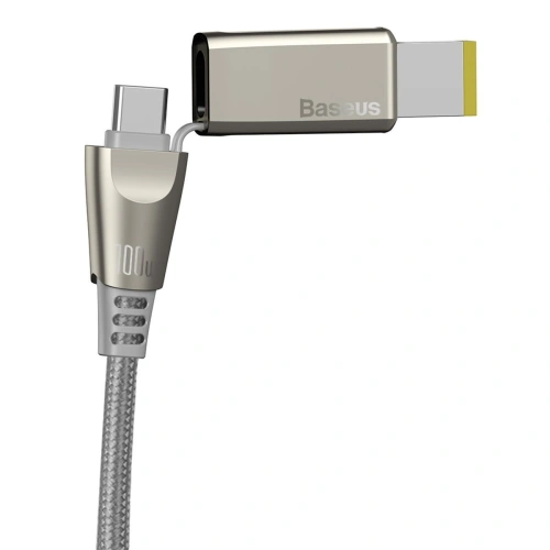 Kabel 2w1 Baseus Flash Series, USB-C do USB-C / wtyczka Lenovo, 100W, 2m (szary)
