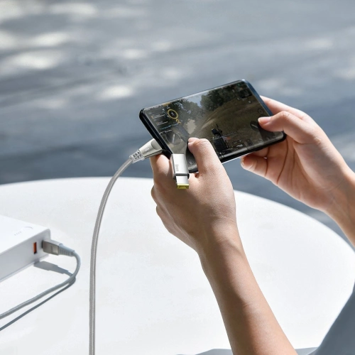 Kabel 2w1 Baseus Flash Series, USB-C do USB-C / wtyczka Lenovo, 100W, 2m (szary)