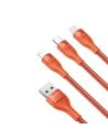 Hurtownia GSM - Kabel USB 3w1 Baseus Flash Series, USB-C + micro USB + Lightning, 40W, 5A, 1.2m (pomarańczowy) - BSU1896ORG - {ean13} - Hurt