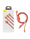 Wholesale 3in1 USB cable Baseus Flash Series, USB-C + micro USB + Lightning, 40W, 5A, 1.2m (orange) - BSU1896ORG - {ean13} - Hurt