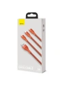 Wholesale 3in1 USB cable Baseus Flash Series, USB-C + micro USB + Lightning, 40W, 5A, 1.2m (orange) - BSU1896ORG - {ean13} - Hurt