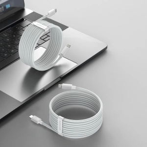 USB-C zu Lightning Kabel Baseus Simple Wisdom, PD, 20W, 1.5m (weiß) 2 Stück.