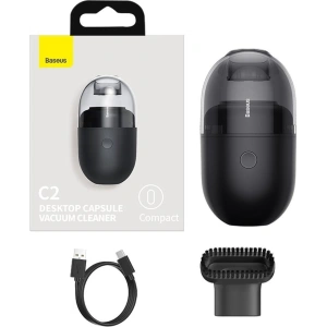 Hurtownia GSM - Bezprzewodowy mini odkurzacz biurkowy Baseus Capsule C2, 1000Pa (czarny) - BSU1900BLK - {ean13} - Hurt