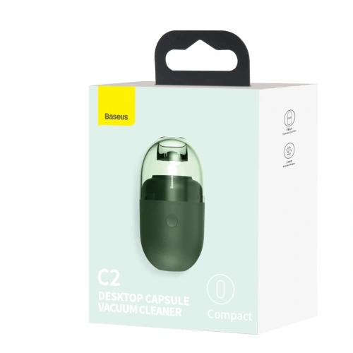 Bezprzewodowy mini odkurzacz biurkowy Baseus Capsule C2, 1000Pa (zielony)