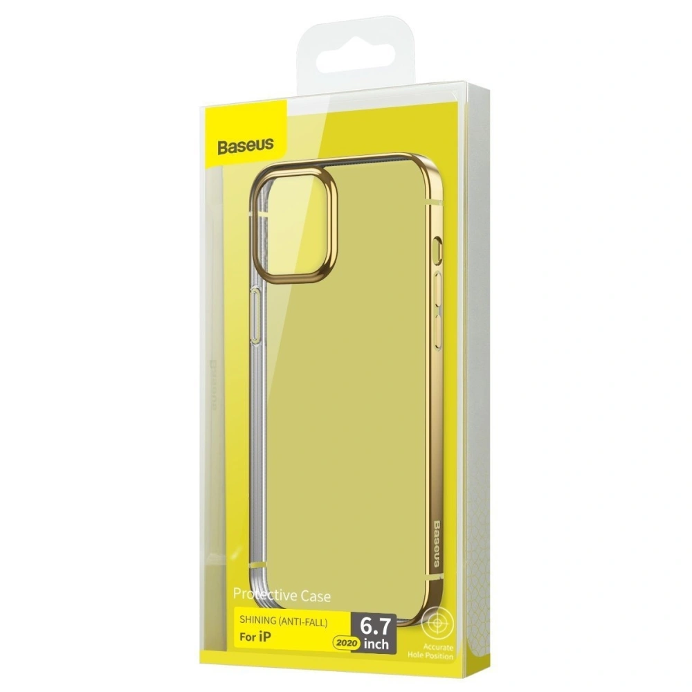 Hurtownia GSM - Przezroczyste etui Baseus Shining Case Apple iPhone 12/12 Pro (złoty) - BSU1910GLD - {ean13} - Hurt
