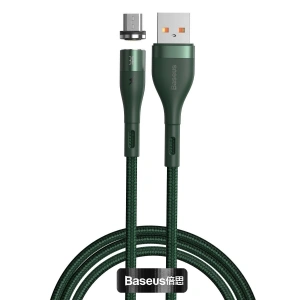 Kabel magnetyczny USB - Micro USB Baseus Zinc 2.1A 1m (zielony)