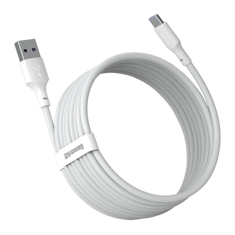 Wholesale Baseus Simple Wisdom Data Cable Kit USB to Type-C 5A 1.5m White - BSU1917WHT - {ean13} - Hurt