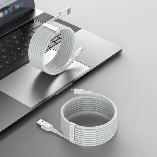Kabel USB-C Baseus Simple Wisdom, 40W, 5A, 1.5m (biały) 2szt.