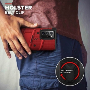 Hurtownia GSM - Pancerne etui Zizo Bolt Cover Samsung Galaxy Note 20 Ultra + podstawka & uchwyt do paska (Red/Black) - ZIZ058REDBLK - {ean13} - Hurt