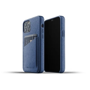 Mujjo Full Leather Wallet Case Apple iPhone 12 Pro Max (blue)