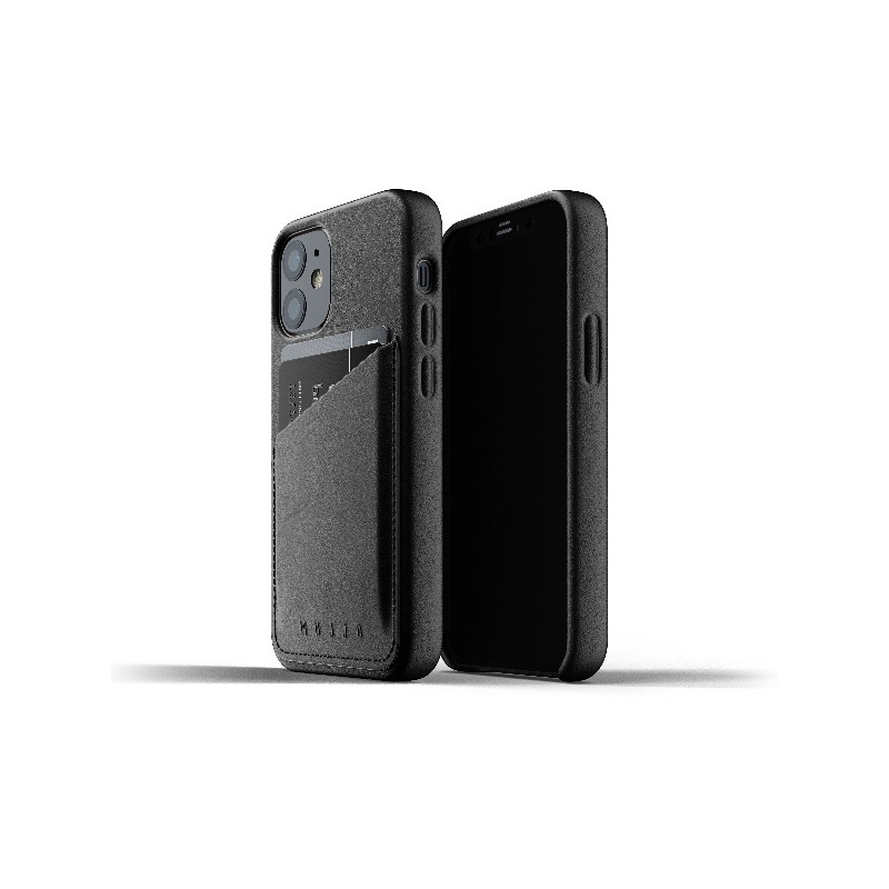 Mujjo Distributor - 8718546172786 - MUJ054BLK - Mujjo Full Leather Wallet Case Apple iPhone 12 mini (black) - B2B homescreen