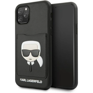 Etui Karl Lagerfeld KLHCN58CSKCBK Apple iPhone 11 Pro czarny/black hardcase Ikonik with card slot