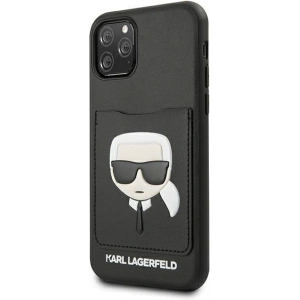 Etui Karl Lagerfeld KLHCN58CSKCBK Apple iPhone 11 Pro czarny/black hardcase Ikonik with card slot