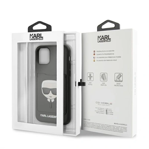 Etui Karl Lagerfeld KLHCN58CSKCBK Apple iPhone 11 Pro czarny/black hardcase Ikonik with card slot
