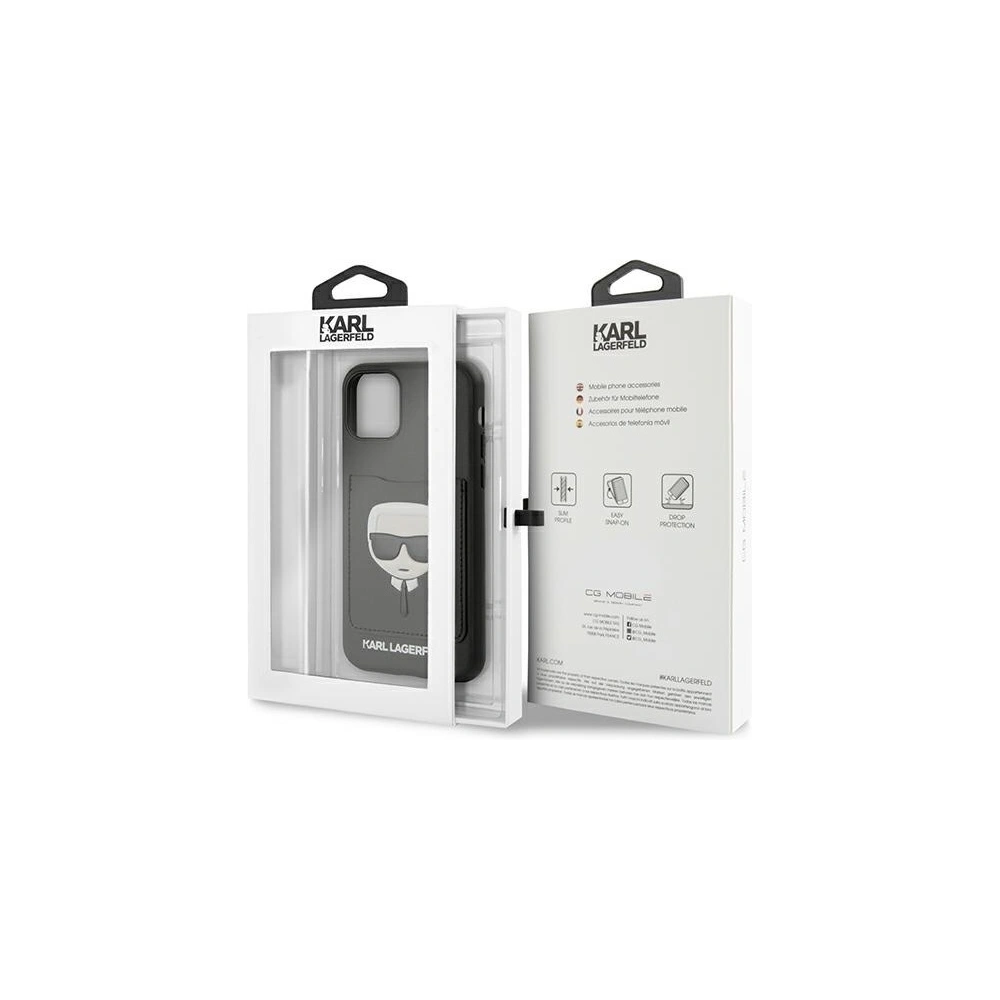 Wholesale Karl Lagerfeld KLHCN58CSKCBK Apple iPhone 11 Pro black hardcase Ikonik with card slot - KLD380BLK - {ean13} - Hurt