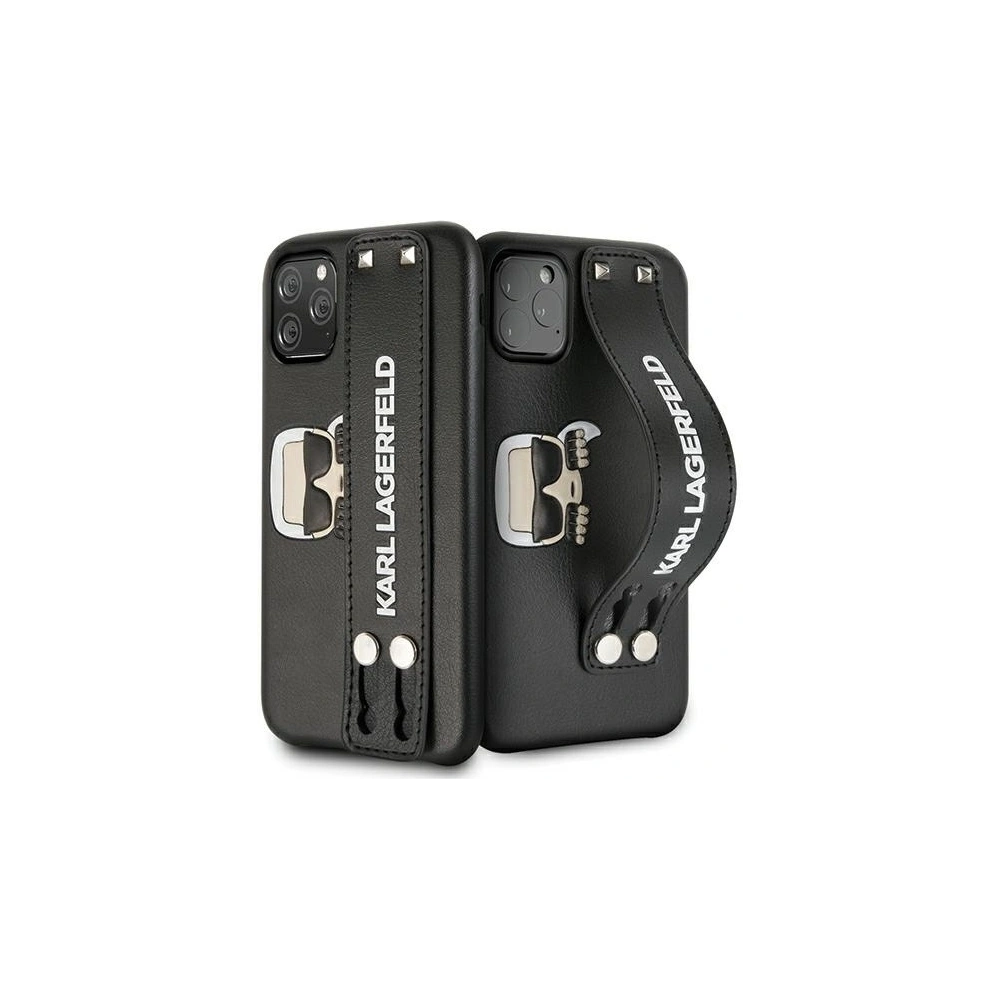 Wholesale Karl Lagerfeld KLHCN58HA2BK Apple iPhone 11 Pro black hardcase Iconic Hand Strap - KLD381BLK - {ean13} - Hurt