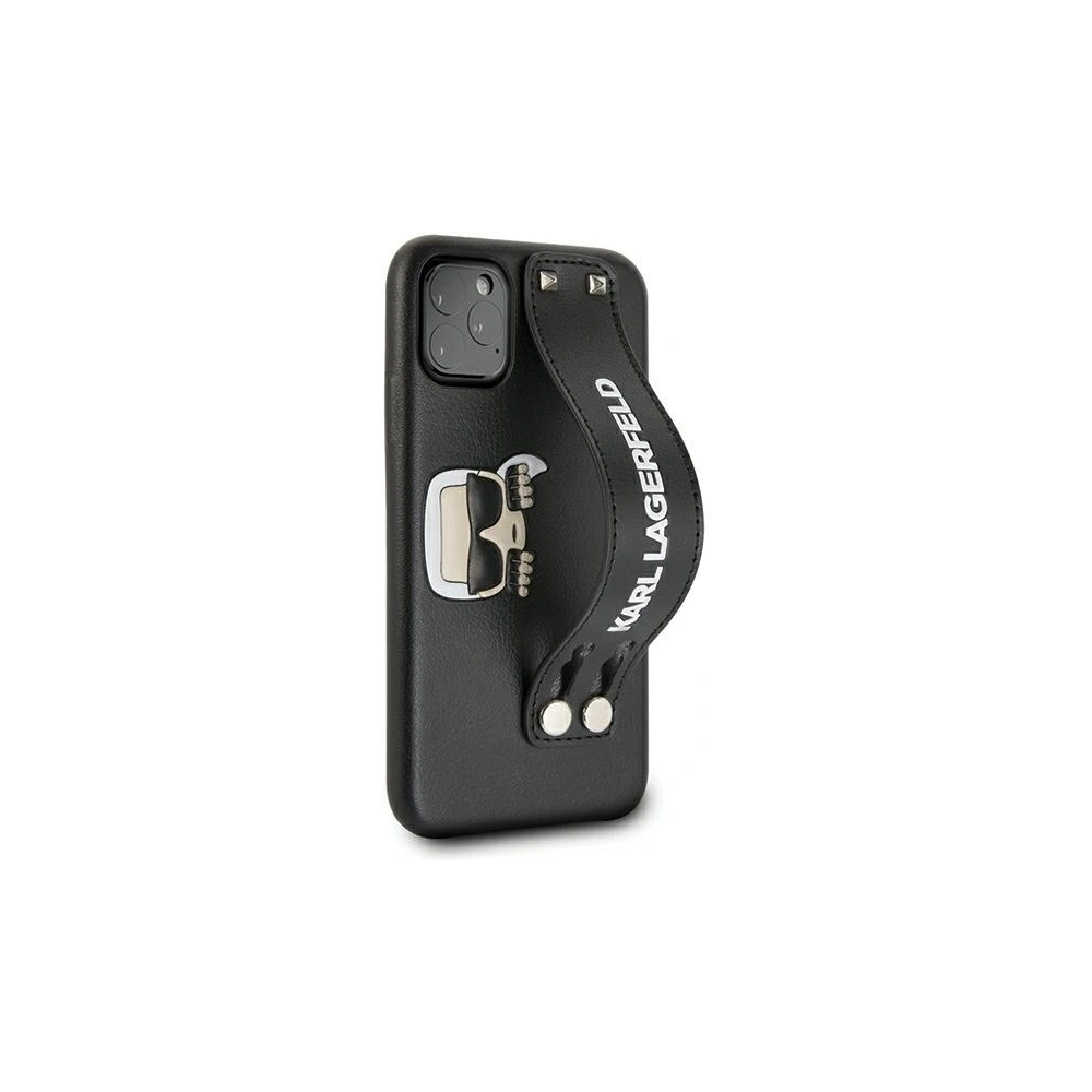 Wholesale Karl Lagerfeld KLHCN58HA2BK Apple iPhone 11 Pro black hardcase Iconic Hand Strap - KLD381BLK - {ean13} - Hurt