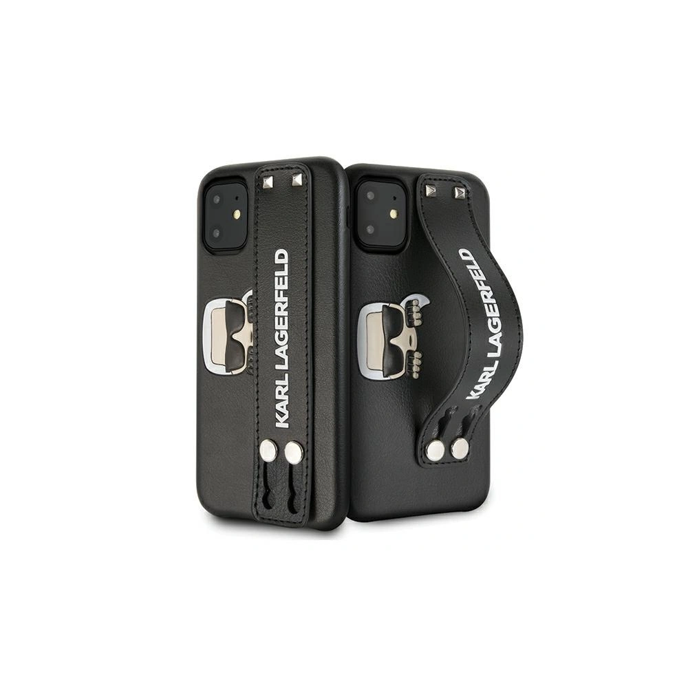 Wholesale Karl Lagerfeld KLHCN61HA2BK Apple iPhone 11 black hardcase Iconic Hand Strap - KLD382BLK - {ean13} - Hurt