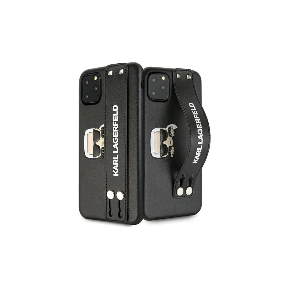 Wholesale Karl Lagerfeld KLHCN65HA2BK Apple iPhone 11 Pro Max black hardcase Iconic Hand Strap - KLD383BLK - {ean13} - Hurt
