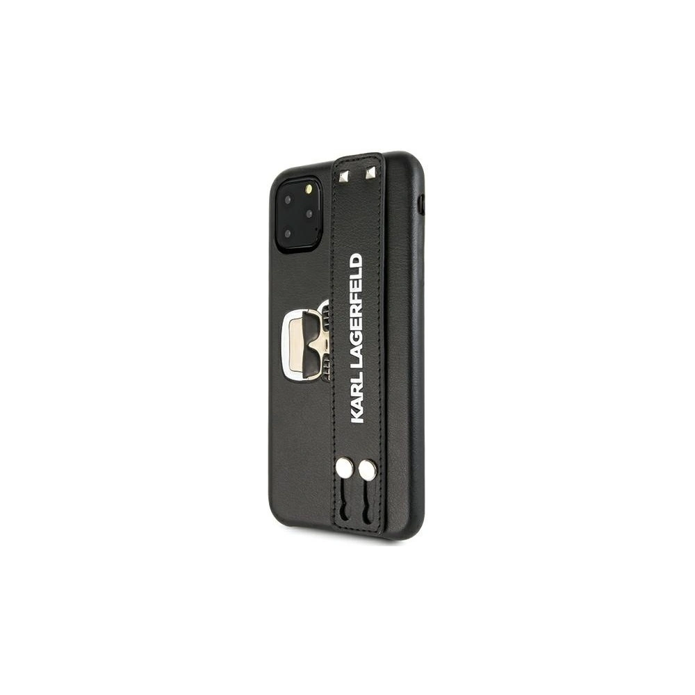 Wholesale Karl Lagerfeld KLHCN65HA2BK Apple iPhone 11 Pro Max black hardcase Iconic Hand Strap - KLD383BLK - {ean13} - Hurt
