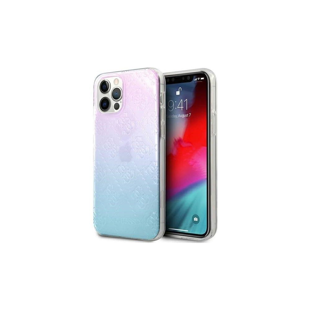 Wholesale Guess GUHCP12L3D4GGBP Apple iPhone 12 Pro Max blue&pink hardcase 4G 3D Pattern Collection - GUE715BLUPNK - {ean13} - Hurt