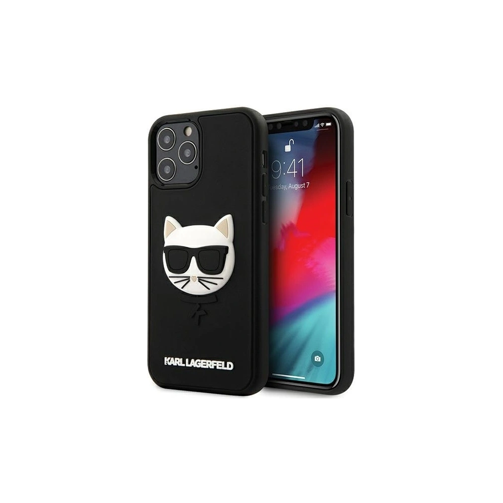 Wholesale Karl Lagerfeld KLHCP12LCH3DBK Apple iPhone 12 Pro Max black hardcase 3D Rubber Choupette - KLD385BLK - {ean13} - Hurt