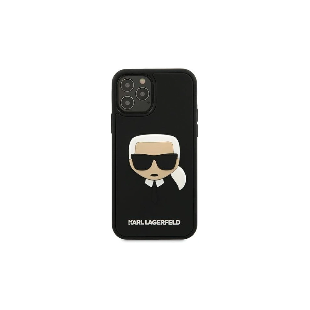 Wholesale Karl Lagerfeld KLHCP12LKH3DBK Apple iPhone 12 Pro Max black hardcase 3D Rubber Karl`s Head - KLD388BLK - {ean13} - Hurt