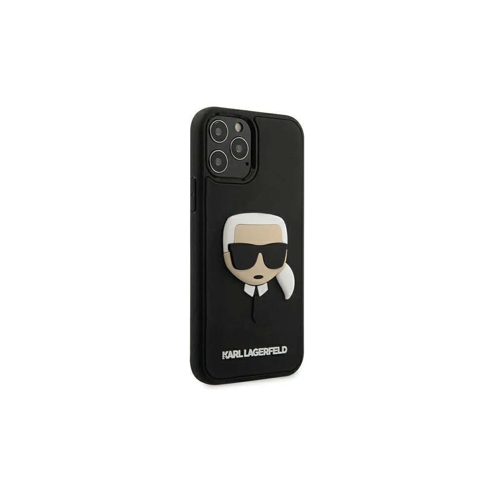 Wholesale Karl Lagerfeld KLHCP12LKH3DBK Apple iPhone 12 Pro Max black hardcase 3D Rubber Karl`s Head - KLD388BLK - {ean13} - Hurt