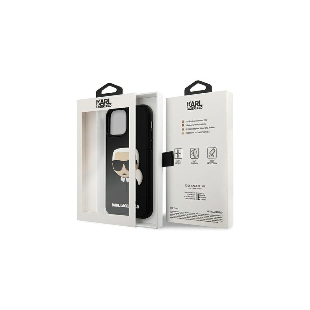 Wholesale Karl Lagerfeld KLHCP12LKH3DBK Apple iPhone 12 Pro Max black hardcase 3D Rubber Karl`s Head - KLD388BLK - {ean13} - Hurt