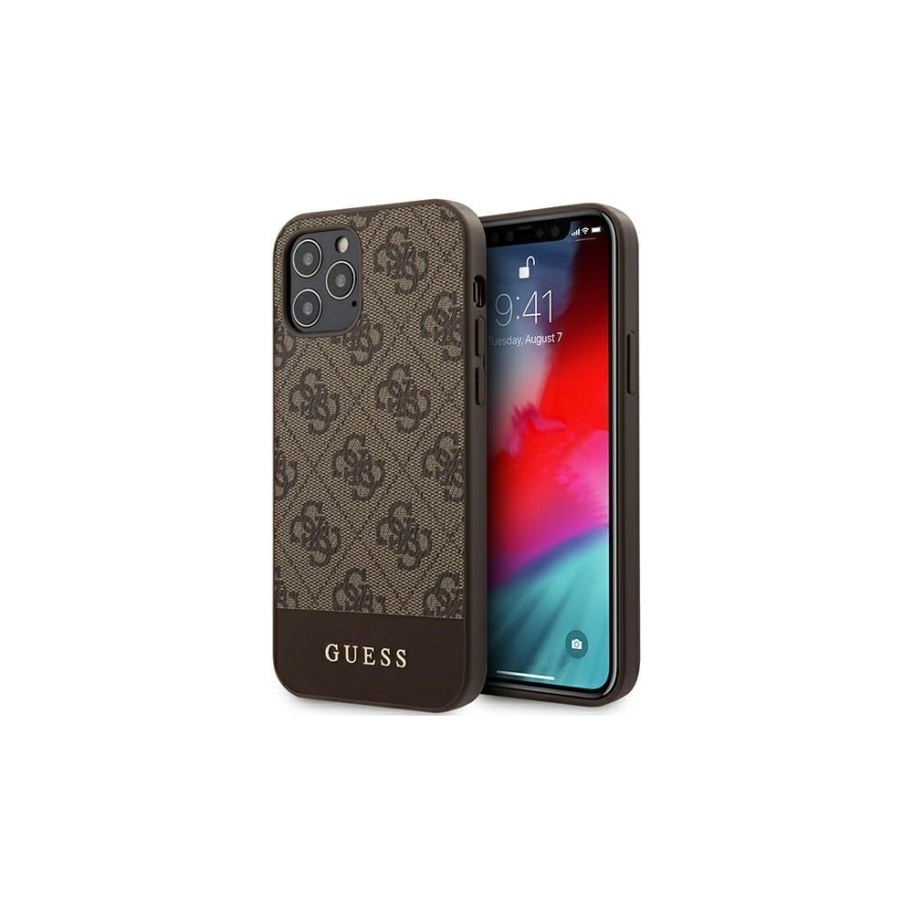 Hurtownia GSM - Etui Guess GUHCP12LG4GLBR Apple iPhone 12 Pro Max brązowy/brown hardcase 4G Stripe Collection - GUE718BR - {ean13} - Hurt