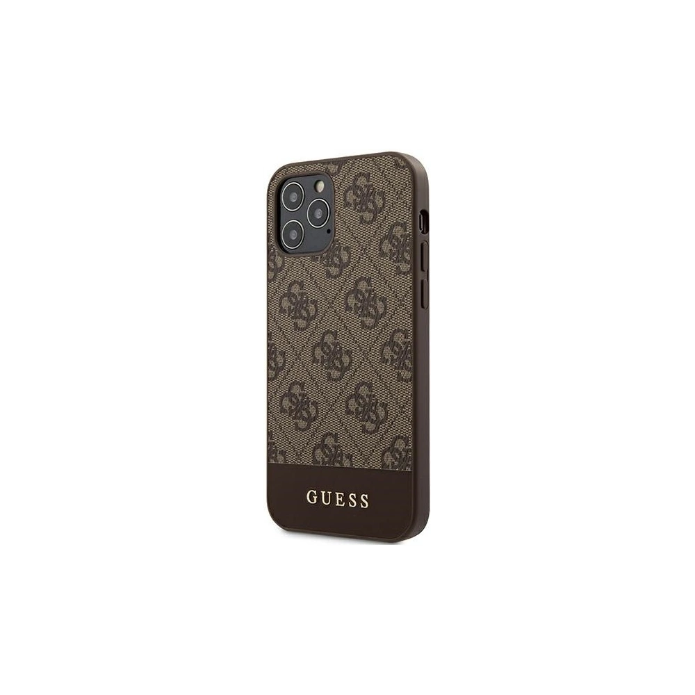 Hurtownia GSM - Etui Guess GUHCP12LG4GLBR Apple iPhone 12 Pro Max brązowy/brown hardcase 4G Stripe Collection - GUE718BR - {ean13} - Hurt