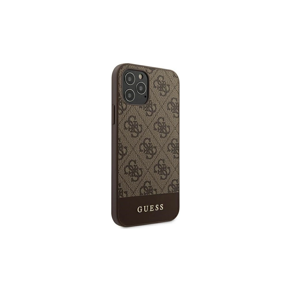 Wholesale Guess GUHCP12LG4GLBR Apple iPhone 12 Pro Max brown hardcase 4G Stripe Collection - GUE718BR - {ean13} - Hurt