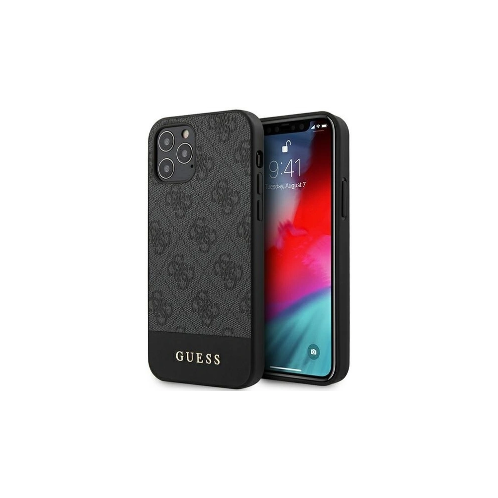 Hurtownia GSM - Etui Guess GUHCP12LG4GLGR Apple iPhone 12 Pro Max szary/grey hardcase 4G Stripe Collection - GUE719GRY - {ean13} - Hurt