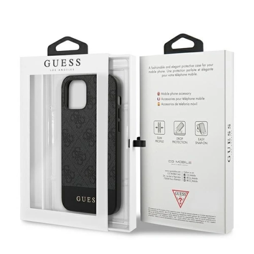 Etui Guess GUHCP12LG4GLGR Apple iPhone 12 Pro Max szary/grey hardcase 4G Stripe Collection