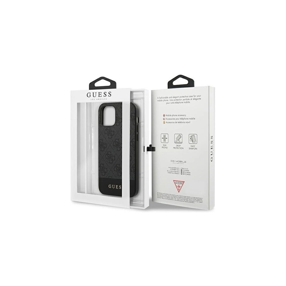 Wholesale Guess GUHCP12LG4GLGR Apple iPhone 12 Pro Max grey hardcase 4G Stripe Collection - GUE719GRY - {ean13} - Hurt