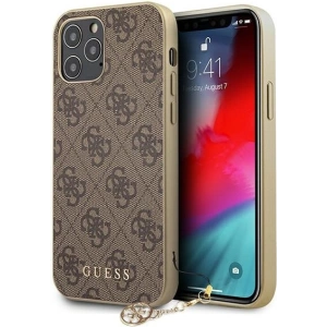 Etui Guess GUHCP12LGF4GBR Apple iPhone 12 Pro Max brązowy/brown hardcase 4G Charms Collection