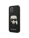 Karl Lagerfeld KLHCP12LSAKHBK Apple iPhone 12 Pro Max black hardcase Saffiano Ikonik Karl`s Head