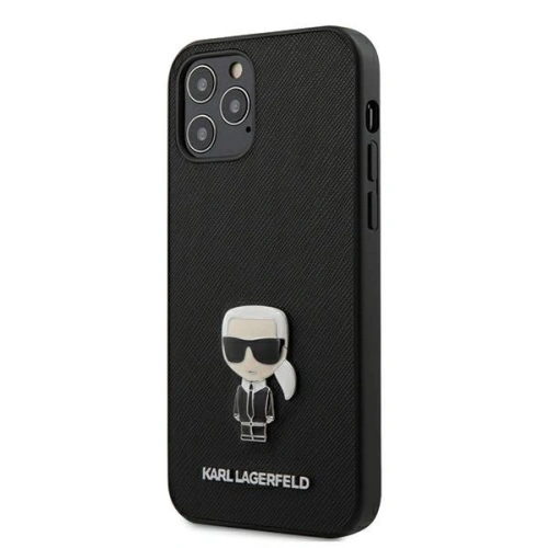 Hurtownia Karl Lagerfeld - 3700740482278 - KLD396BLK - Etui Karl Lagerfeld KLHCP12MIKMSBK Apple iPhone 12/12 Pro czarny/black hardcase Saffiano Ikonik Metal - B2B homescreen