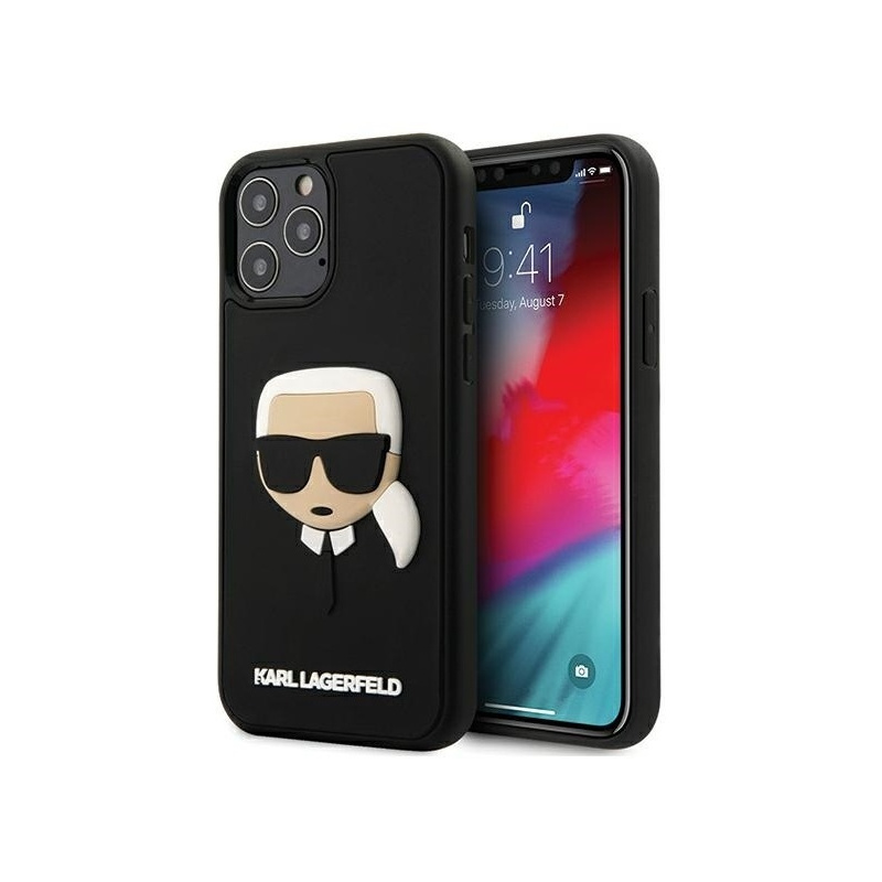 Hurtownia Karl Lagerfeld - 3700740482452 - KLD397BLK - Etui Karl Lagerfeld KLHCP12MKH3DBK Apple iPhone 12/12 Pro czarny/black hardcase 3D Rubber Karl`s Head - B2B homescreen