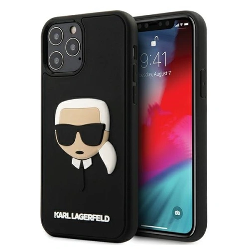 Hurtownia Karl Lagerfeld - 3700740482452 - KLD397BLK - Etui Karl Lagerfeld KLHCP12MKH3DBK Apple iPhone 12/12 Pro czarny/black hardcase 3D Rubber Karl`s Head - B2B homescreen