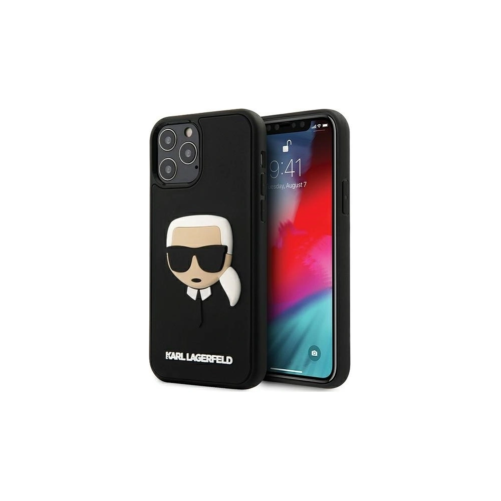 Wholesale Karl Lagerfeld KLHCP12MKH3DBK Apple iPhone 12/12 Pro black hardcase 3D Rubber Karl`s Head - KLD397BLK - {ean13} - Hurt