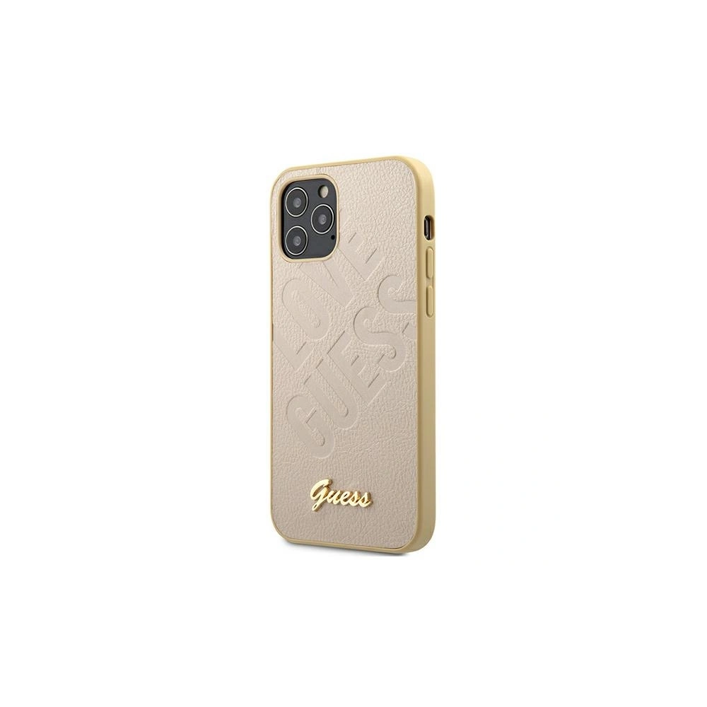 Wholesale Guess GUHCP12LPUILGLG Apple iPhone 12 Pro Max gold hardcase Iridescent Love Script Gold Logo - GUE727GLD - {ean13} - Hurt