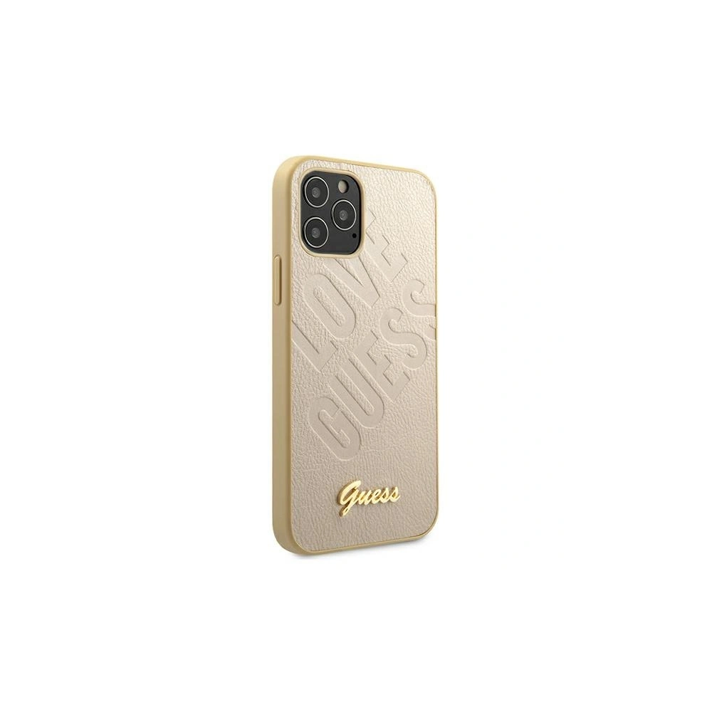 Hurtownia GSM - Etui Guess GUHCP12LPUILGLG Apple iPhone 12 Pro Max gold/hartschale Iridescent Love Script Gold Logo - GUE727GLD - {ean13} - Hurt