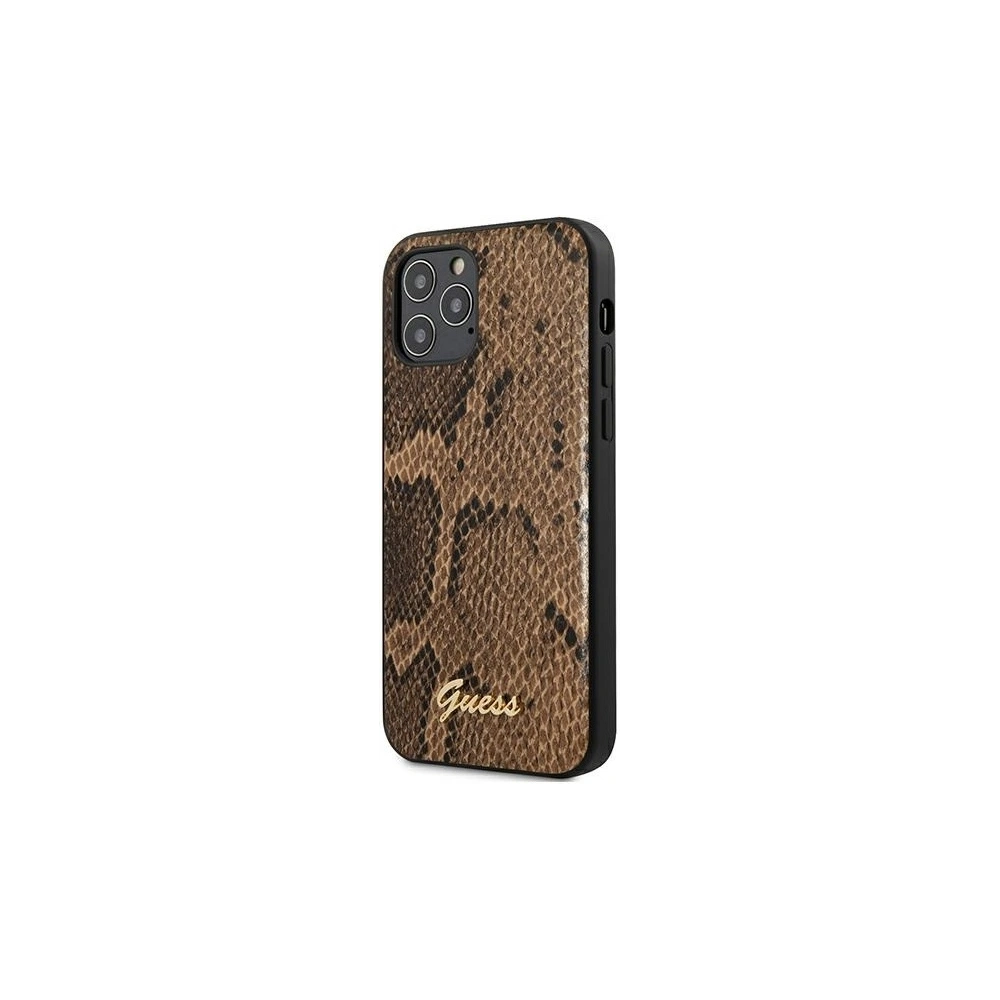 Wholesale Guess GUHCP12LPUSNSMLBR Apple iPhone 12 Pro Max brown hardcase Script Python Collection - GUE729BR - {ean13} - Hurt