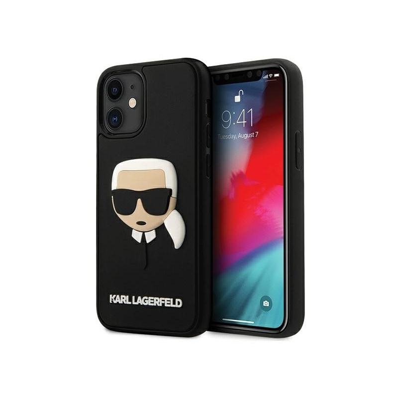 Karl Lagerfeld Distributor - 3700740482445 - KLD404BLK - Karl Lagerfeld KLHCP12SKH3DBK Apple iPhone 12 mini black hardcase 3D Rubber Karl`s Head - B2B homescreen
