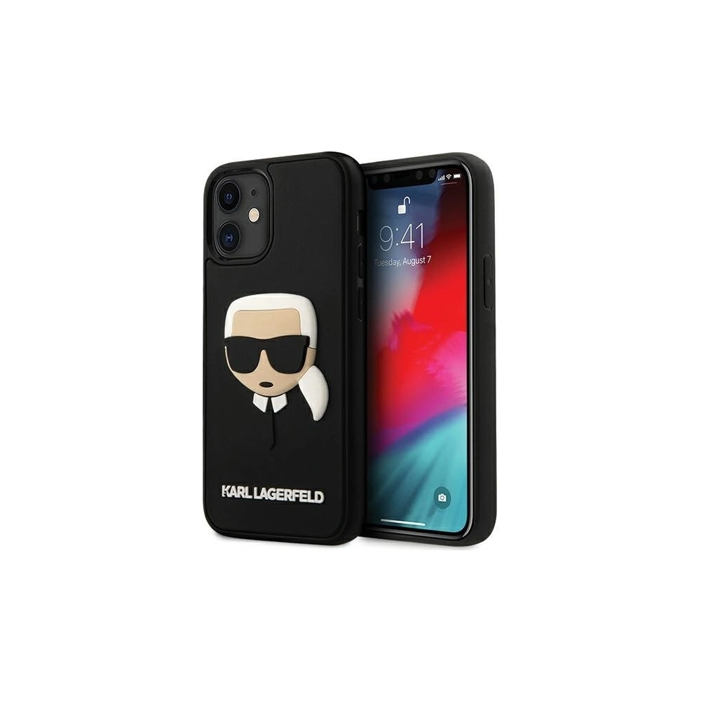 Wholesale Karl Lagerfeld KLHCP12SKH3DBK Apple iPhone 12 mini black hardcase 3D Rubber Karl`s Head - KLD404BLK - {ean13} - Hurt