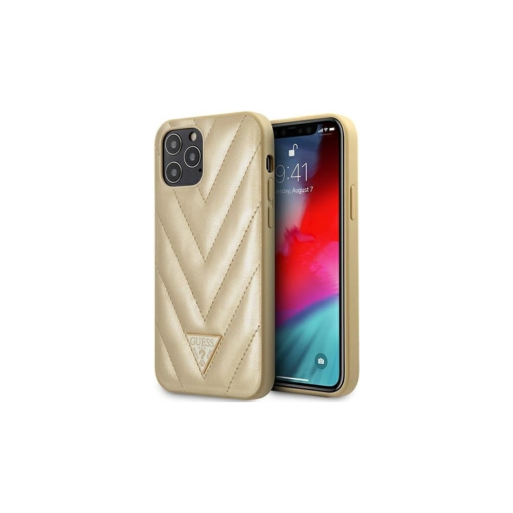Hurtownia GSM - Etui Guess GUHCP12LPUVQTMLBE Apple iPhone 12 Pro Max gold hartschale V-Quilted Collection - GUE731GLD - {ean13} - Hurt