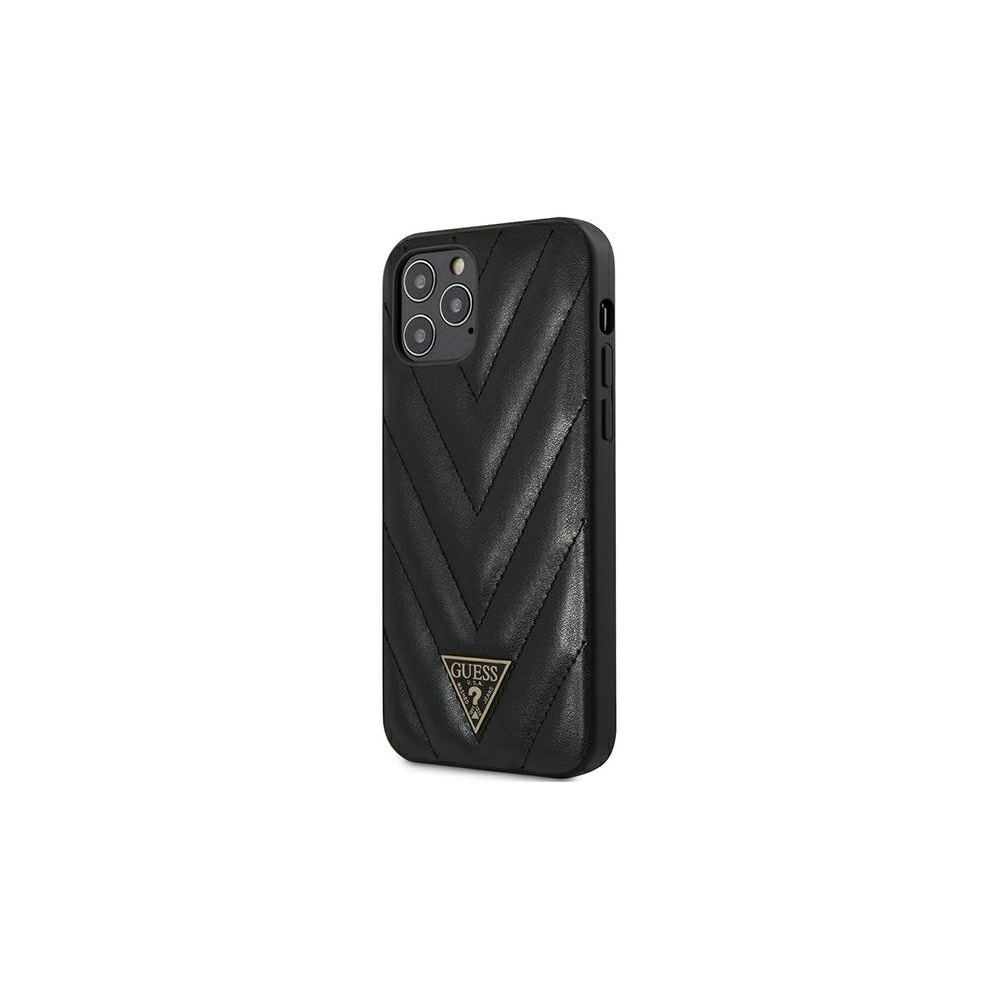 Wholesale Guess GUHCP12LPUVQTMLBK Apple iPhone 12 Pro Max black hardcase V-Quilted Collection - GUE732BLK - {ean13} - Hurt