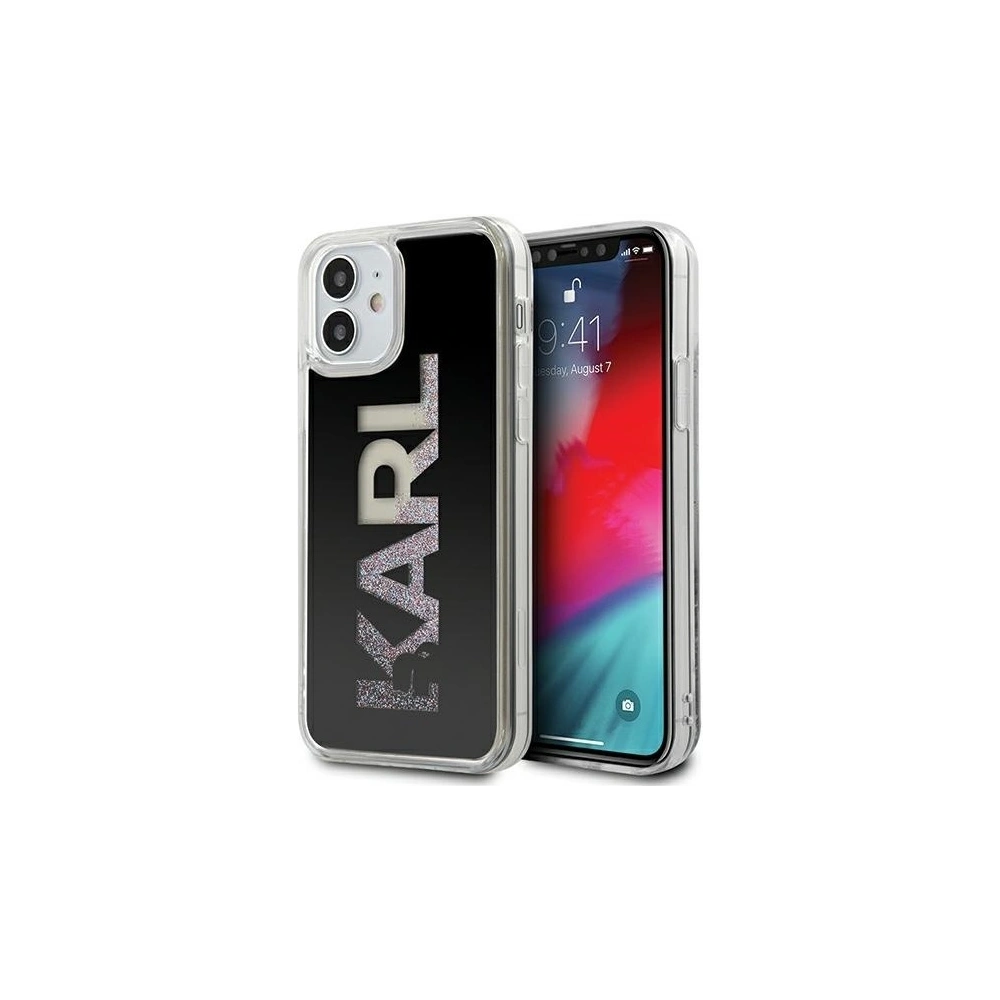 Hurtownia GSM - Etui Karl Lagerfeld KLHCP12SKLMLBK Apple iPhone 12 mini schwarz/hardcase Karl Logo Glitter - KLD405BLK - {ean13} - Hurt